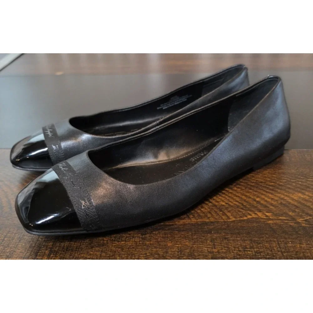 Karl Lagerfeld Zofia Zayne Black Ballet Flats Slippers E24 Slip On Shoes sz 9‎ M